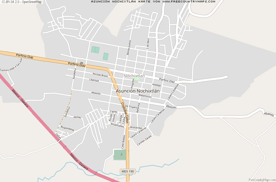 Karte Von Asunción Nochixtlán Mexiko