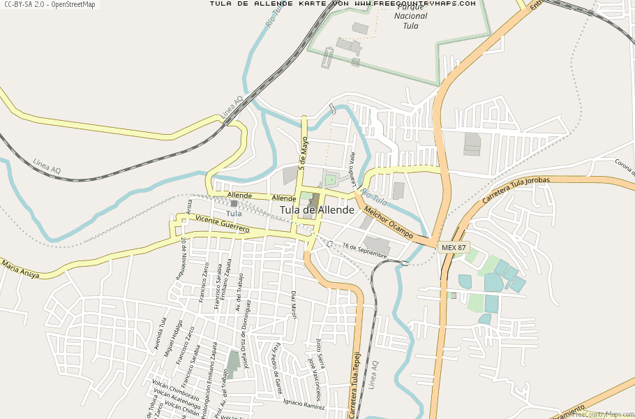 Karte Von Tula de Allende Mexiko