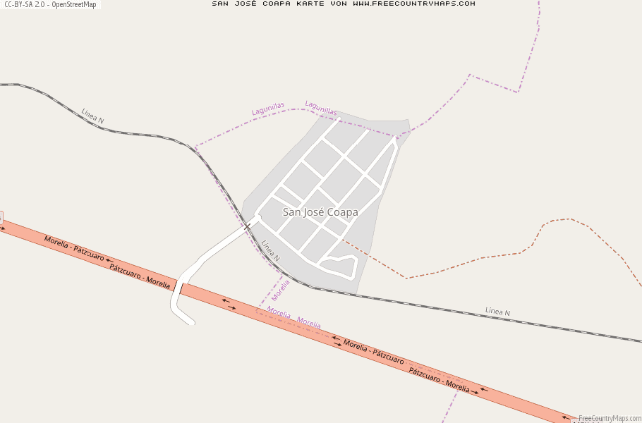 Karte Von San José Coapa Mexiko