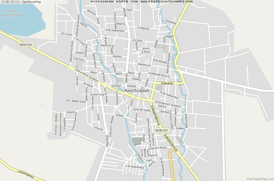 Karte Von Axochiapan Mexiko