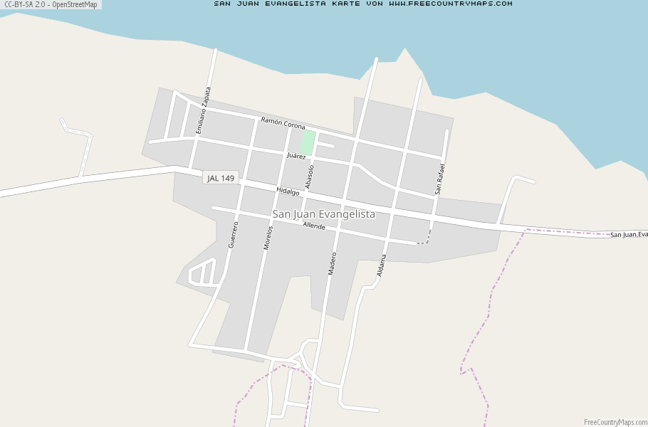 Karte Von San Juan Evangelista Mexiko