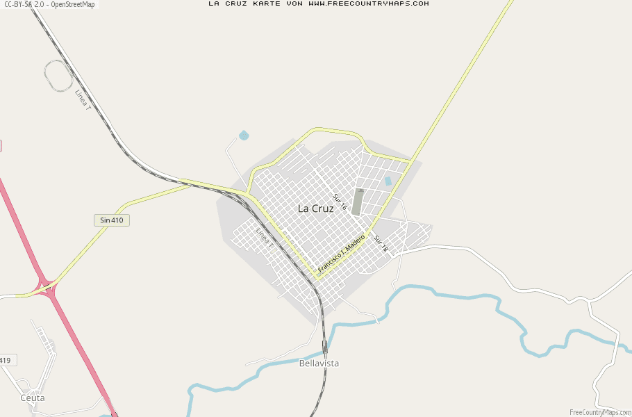 Karte Von La Cruz Mexiko