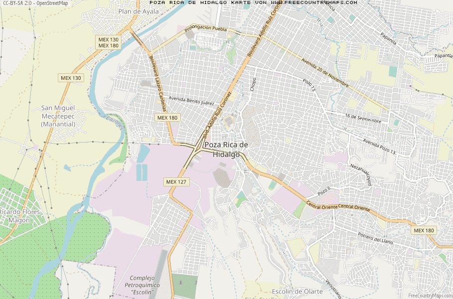 Karte Von Poza Rica de Hidalgo Mexiko
