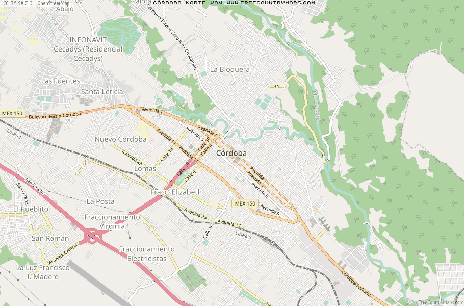 Karte Von Córdoba Mexiko