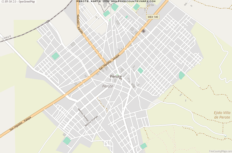 Karte Von Perote Mexiko