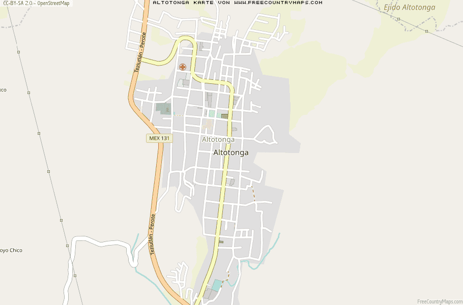 Karte Von Altotonga Mexiko
