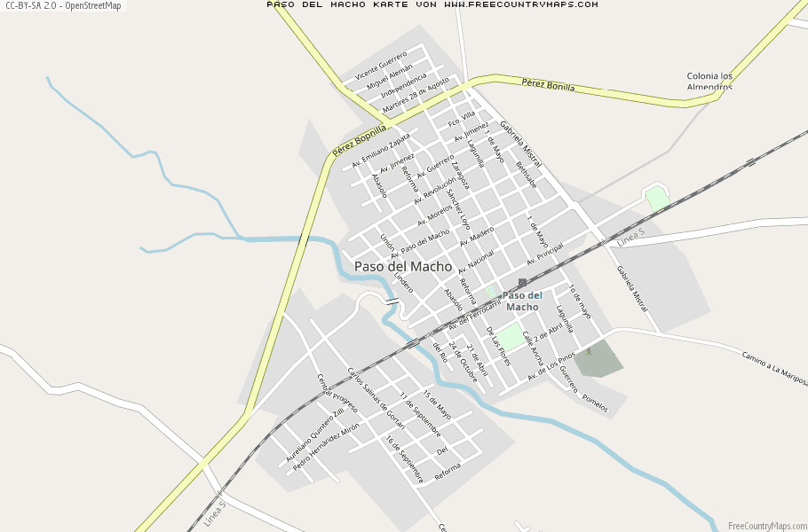 Karte Von Paso del Macho Mexiko