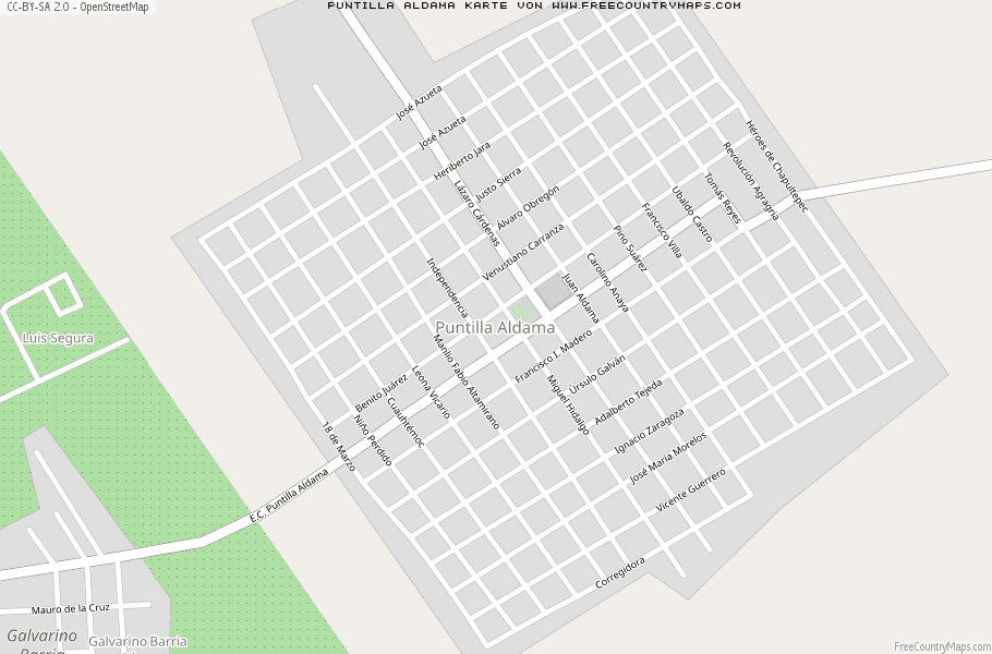 Karte Von Puntilla Aldama Mexiko