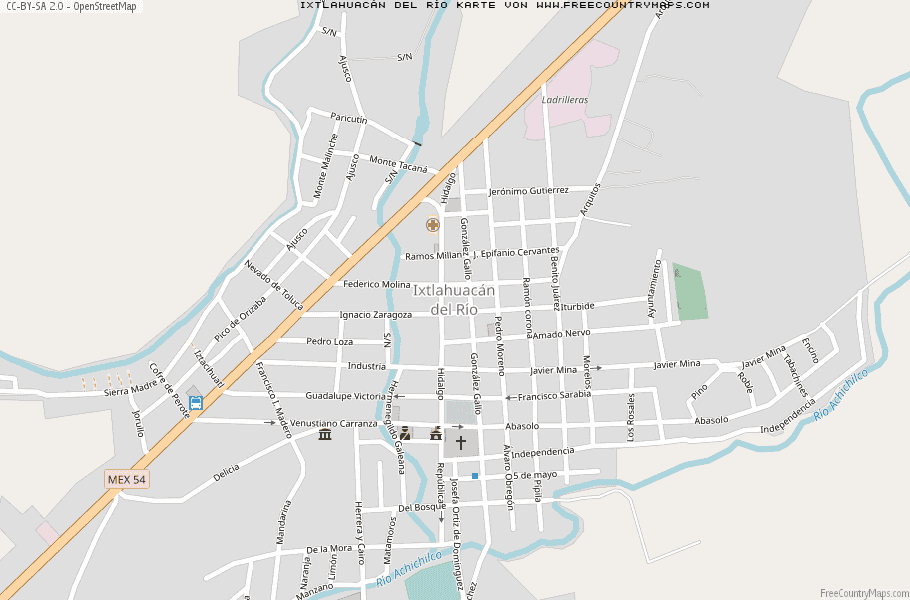 Karte Von Ixtlahuacán del Río Mexiko