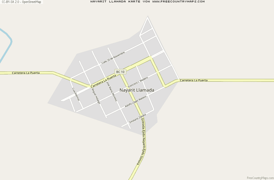 Karte Von Nayarit Llamada Mexiko