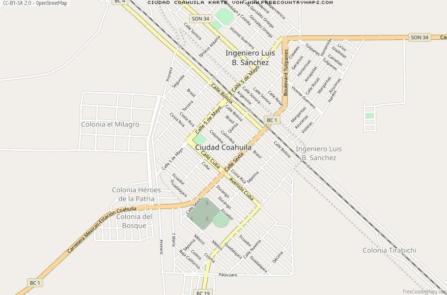 Karte Von Ciudad Coahuila Mexiko