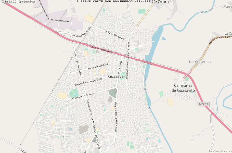 Karte Von Guasave Mexiko