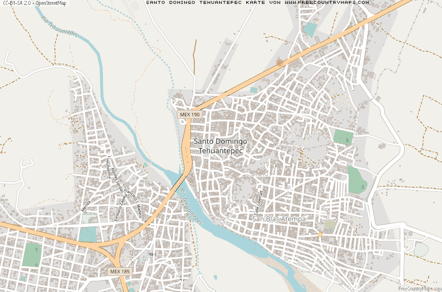 Karte Von Santo Domingo Tehuantepec Mexiko