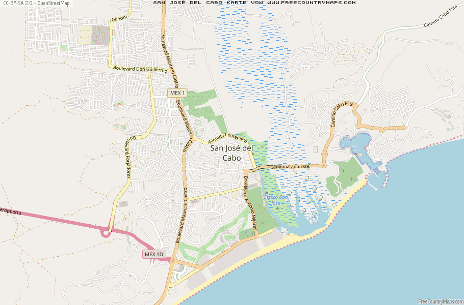 Karte Von San José del Cabo Mexiko