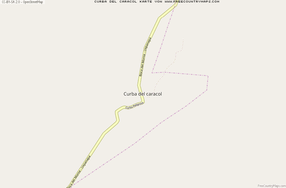 Karte Von Curba del caracol Mexiko