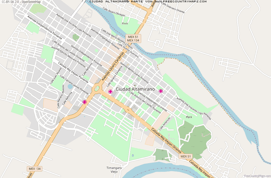 Karte Von Ciudad Altamirano Mexiko