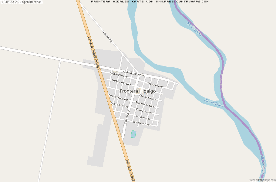Karte Von Frontera Hidalgo Mexiko