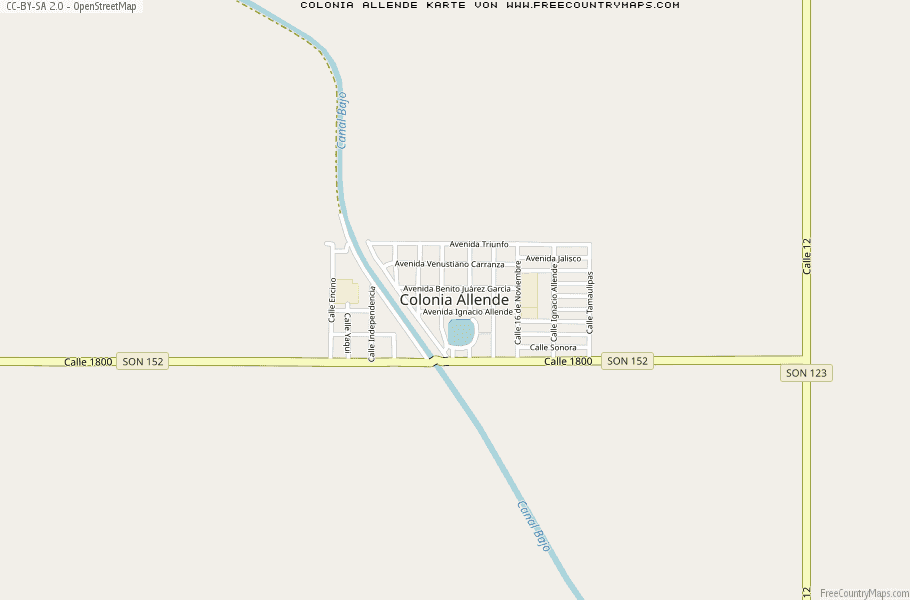 Karte Von Colonia Allende Mexiko