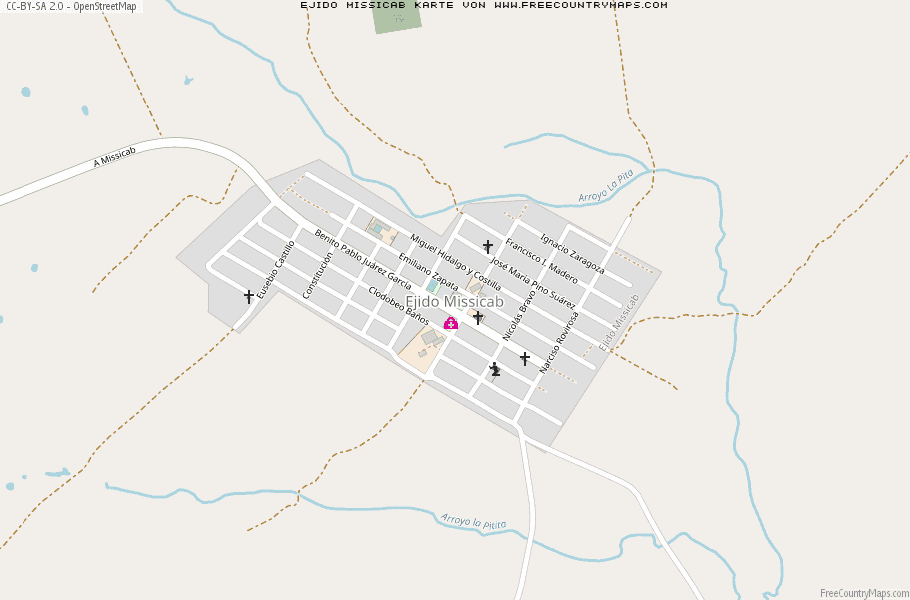 Karte Von Ejido Missicab Mexiko