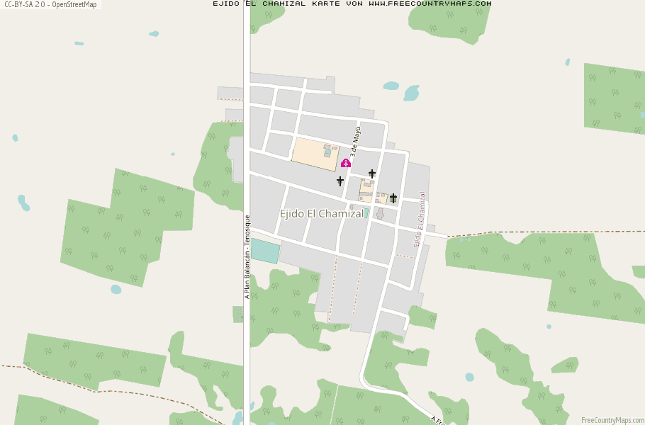 Karte Von Ejido El Chamizal Mexiko