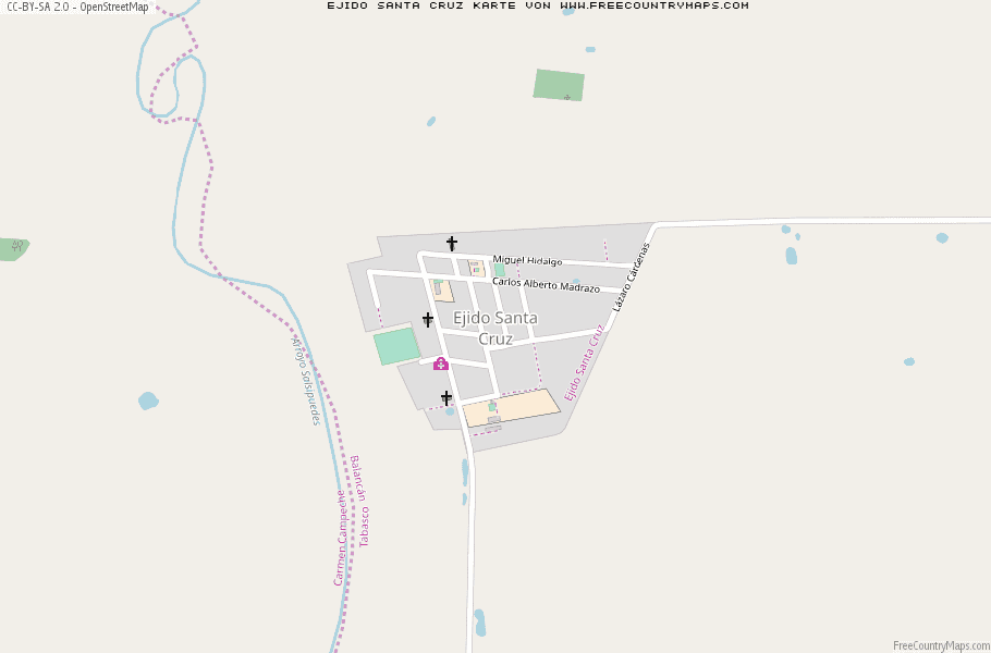 Karte Von Ejido Santa Cruz Mexiko