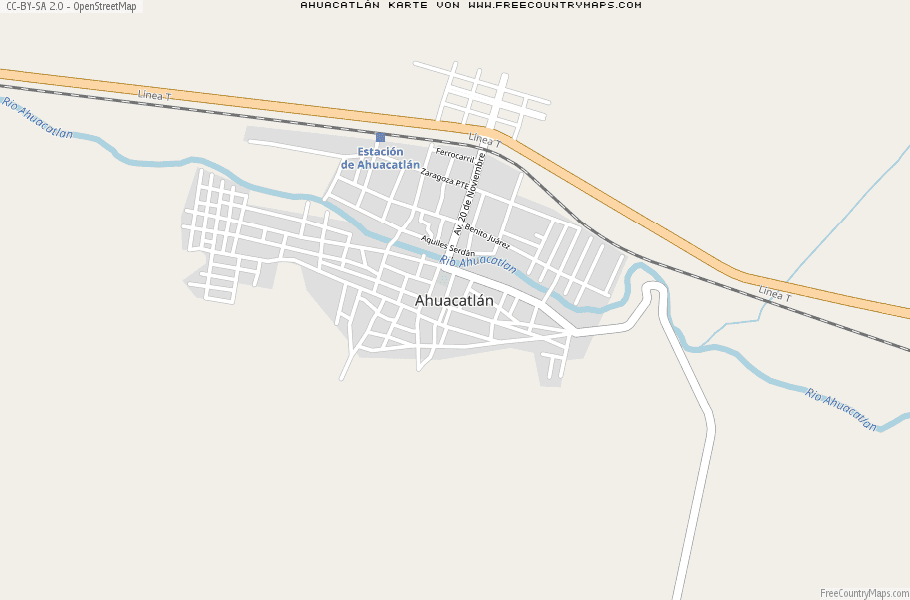 Karte Von Ahuacatlán Mexiko