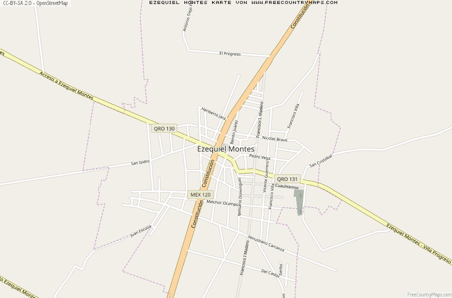 Karte Von Ezequiel Montes Mexiko