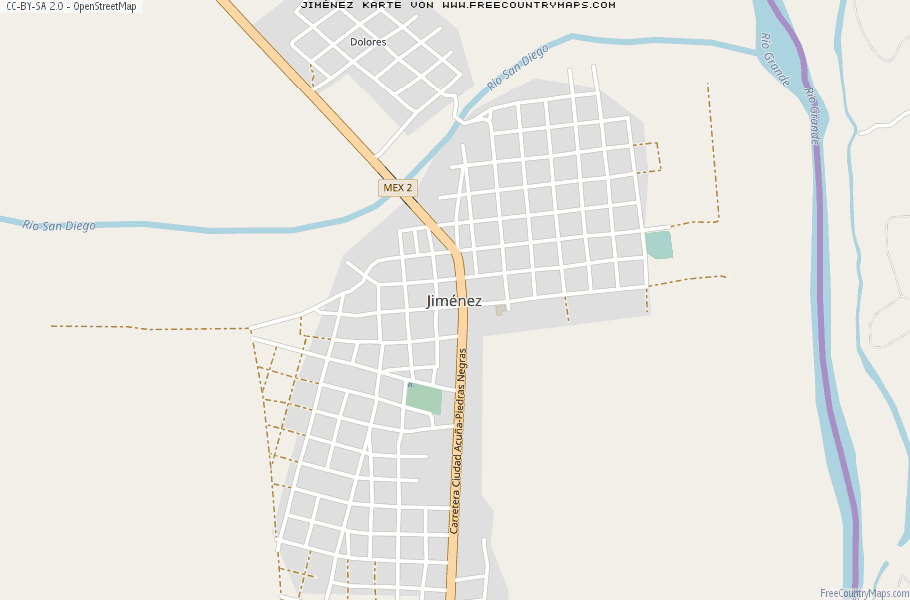 Karte Von Jiménez Mexiko