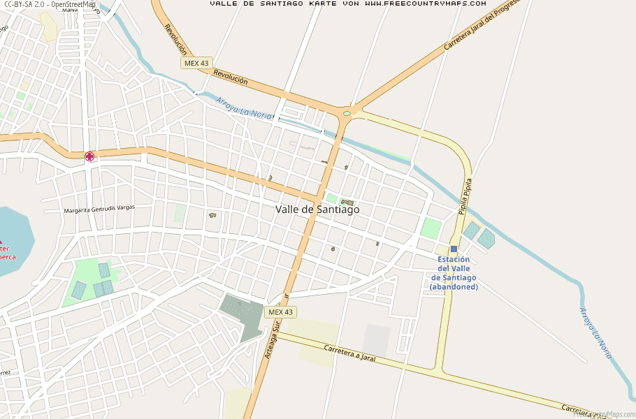 Karte Von Valle de Santiago Mexiko