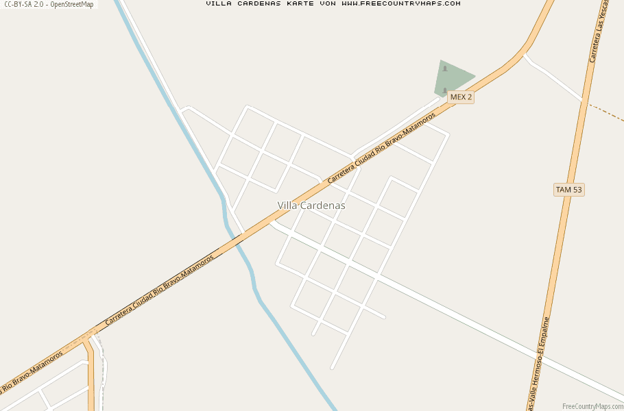 Karte Von Villa Cardenas Mexiko