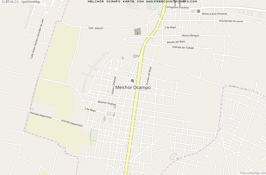Karte Von Melchor Ocampo Mexiko