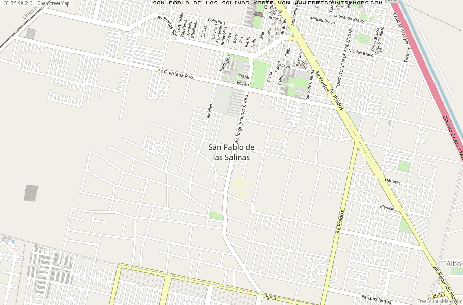 Karte Von San Pablo de las Salinas Mexiko