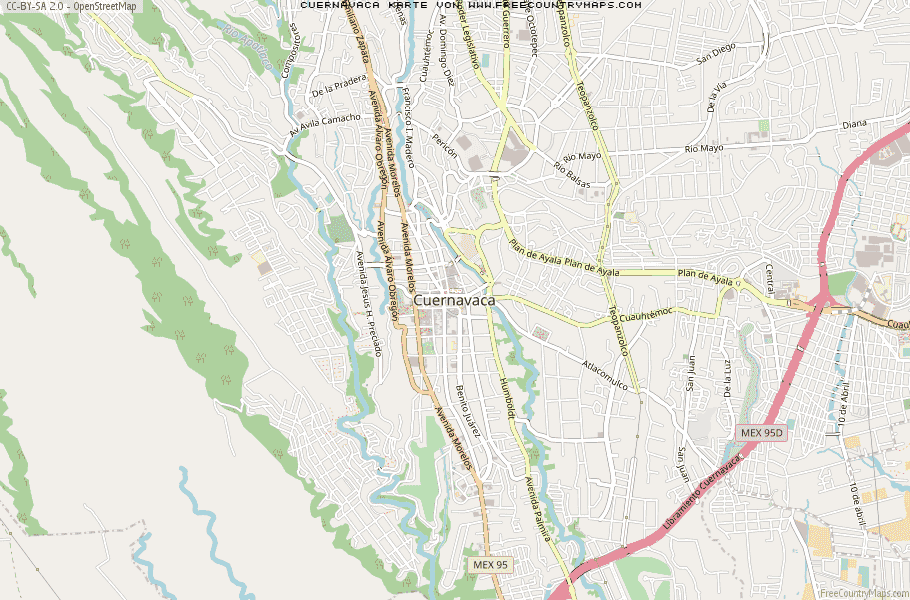 Karte Von Cuernavaca Mexiko