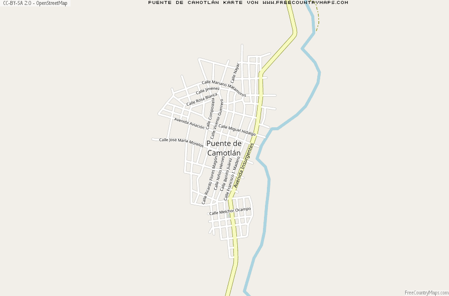 Karte Von Puente de Camotlán Mexiko