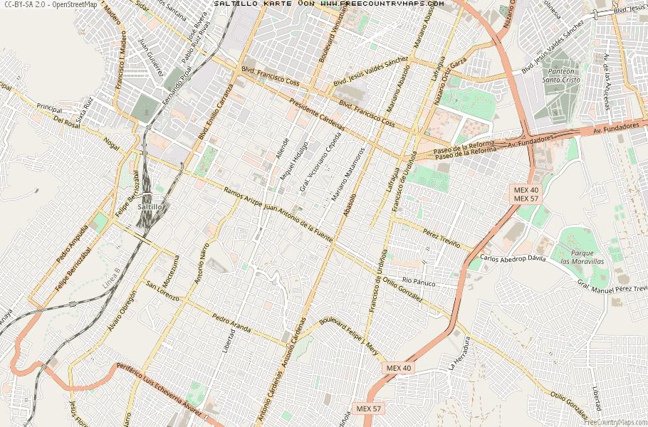 Karte Von Saltillo Mexiko