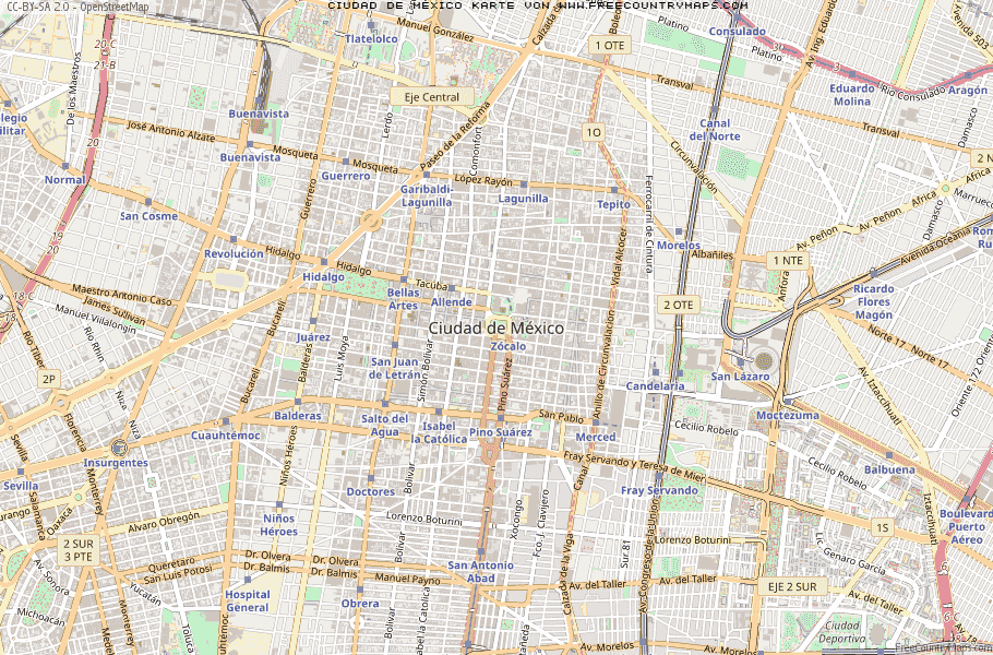 Karte Von Ciudad de México Mexiko