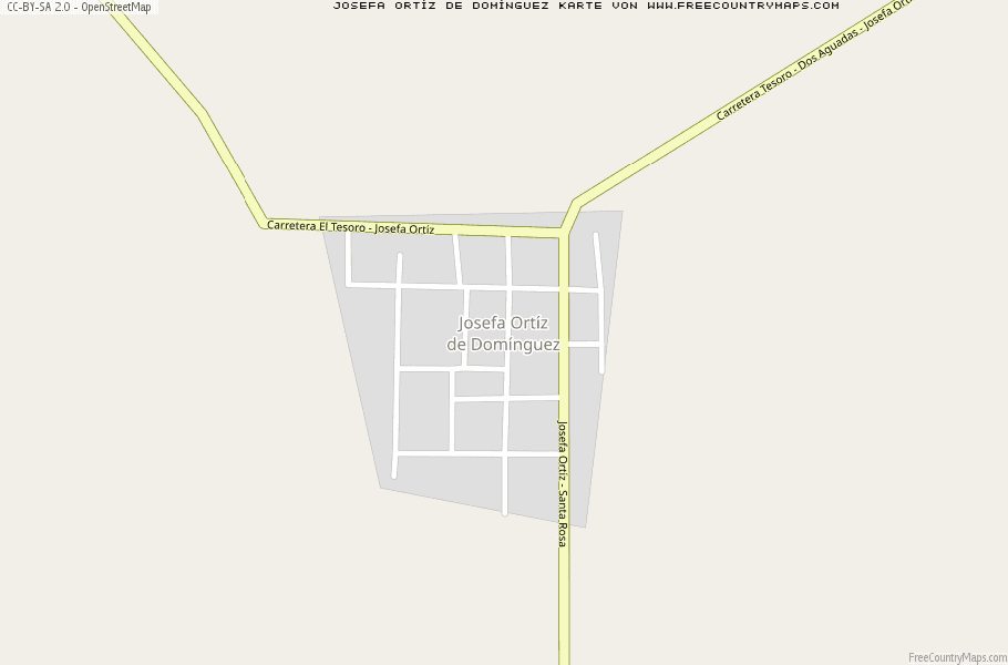 Karte Von Josefa Ortíz de Domínguez Mexiko