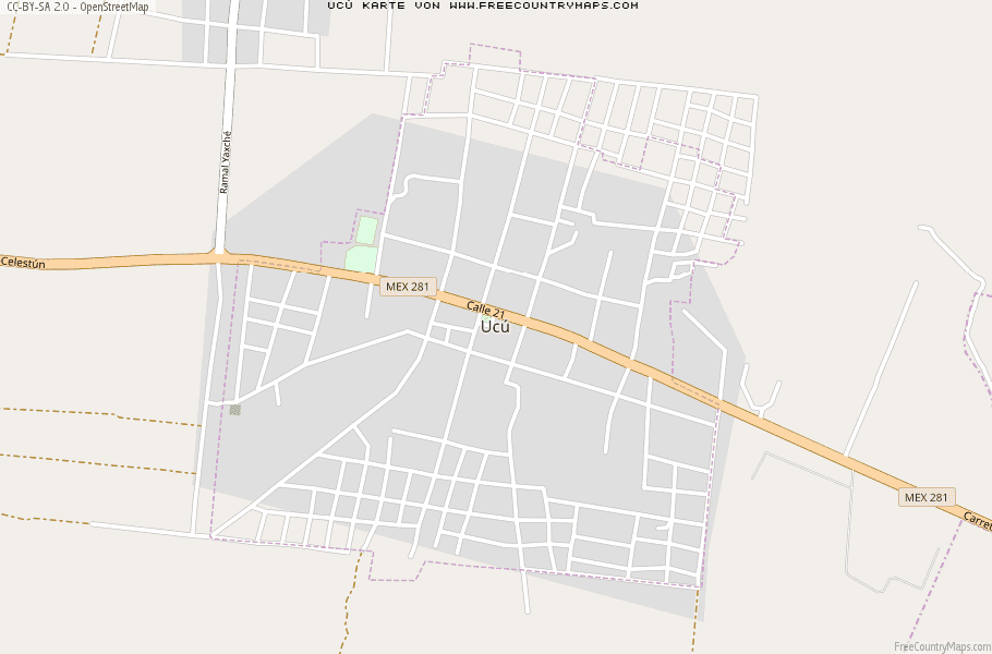 Karte Von Ucú Mexiko
