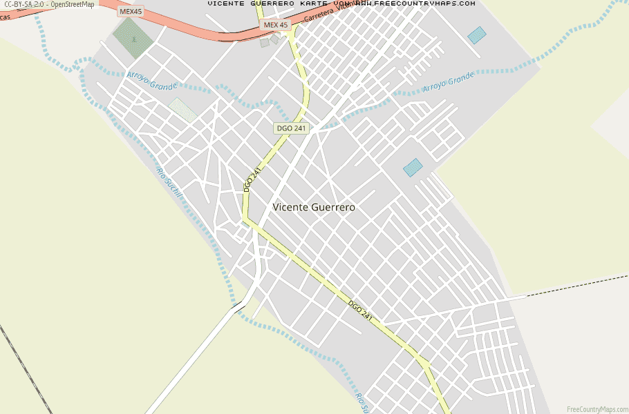 Karte Von Vicente Guerrero Mexiko
