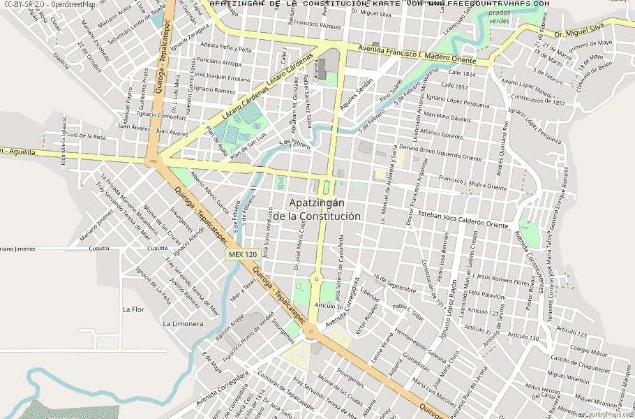 Karte Von Apatzingán de la Constitución Mexiko