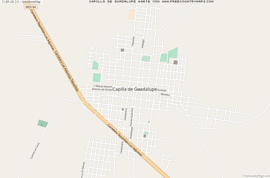 Karte Von Capilla de Guadalupe Mexiko
