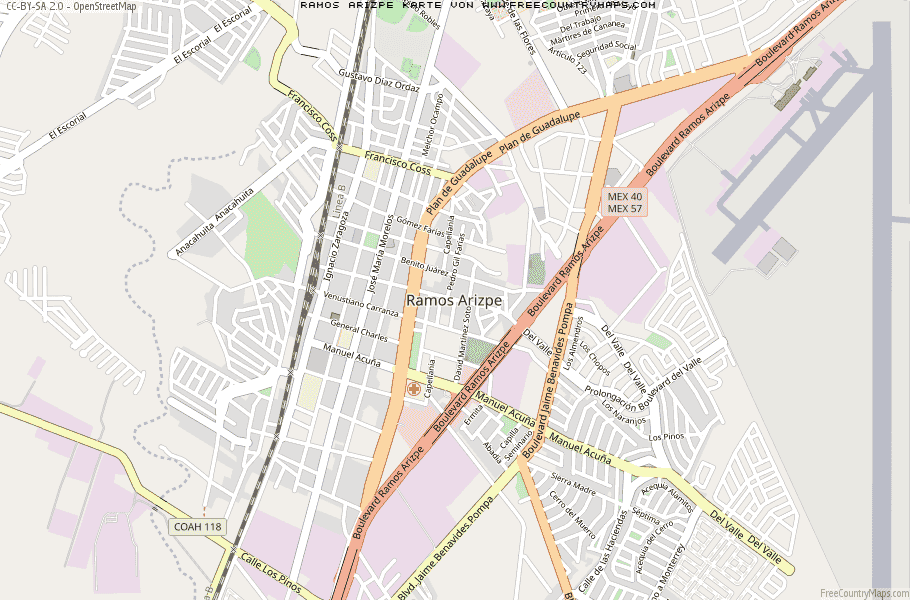 Karte Von Ramos Arizpe Mexiko