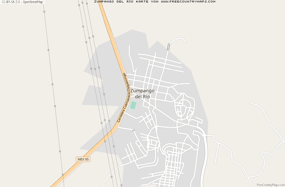 Karte Von Zumpango del Río Mexiko