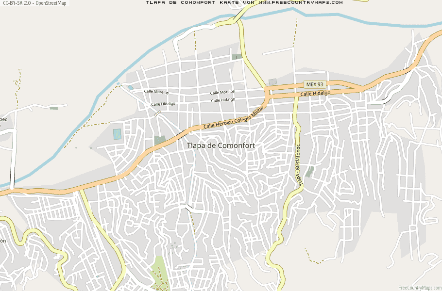 Karte Von Tlapa de Comonfort Mexiko