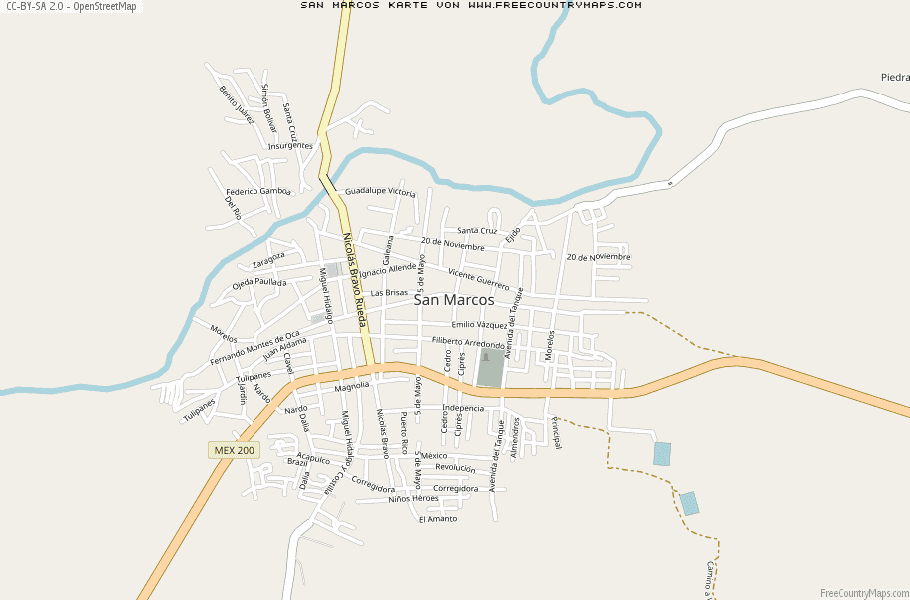 Karte Von San Marcos Mexiko
