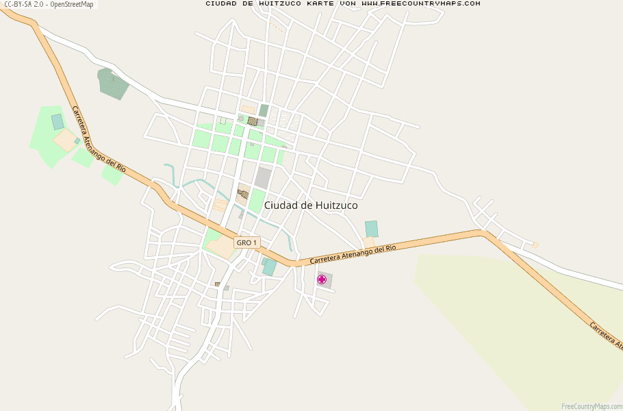 Karte Von Ciudad de Huitzuco Mexiko