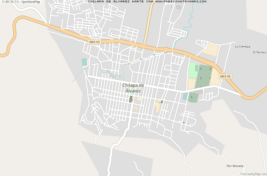 Karte Von Chilapa de Álvarez Mexiko