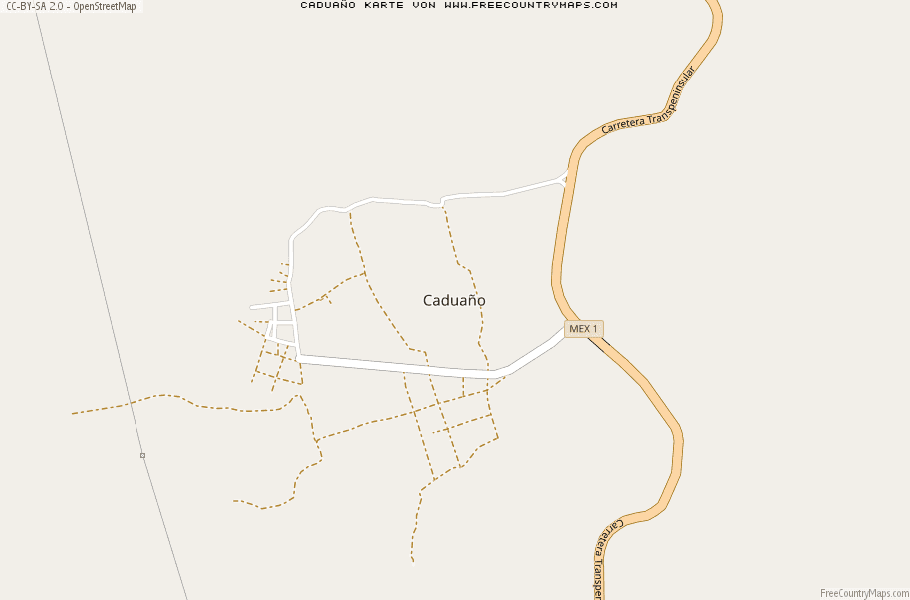 Karte Von Caduaño Mexiko