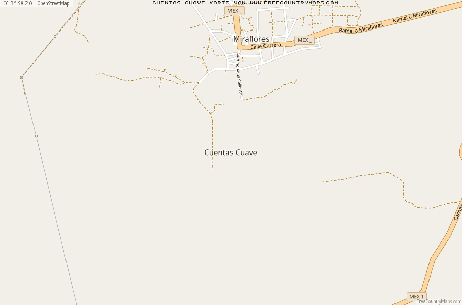 Karte Von Cuentas Cuave Mexiko