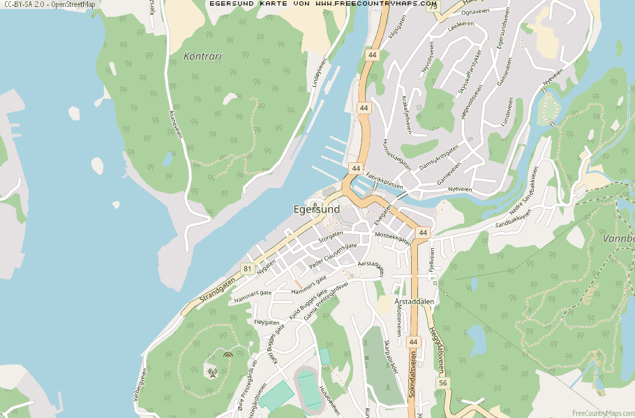 Karte Von Egersund Norwegen